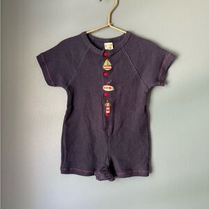 Vintage class club embroidered‎ romper